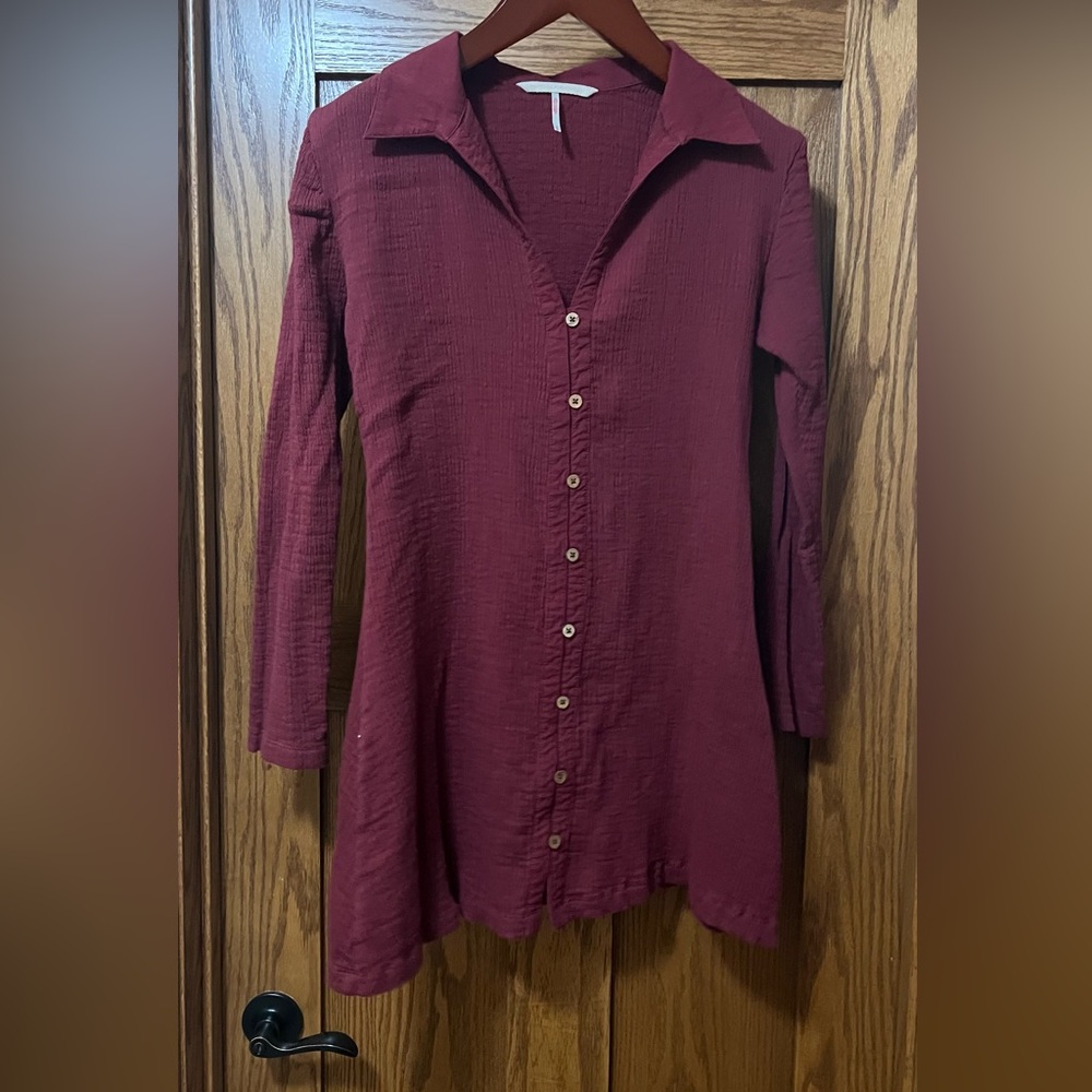 Pacifica Burgundy Long Sleeve Dress